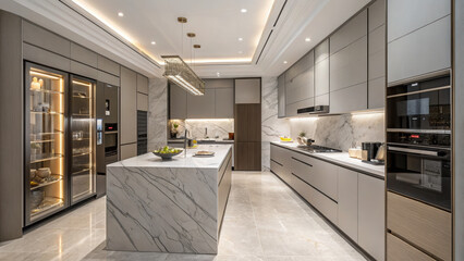 modern kitchen interior with kitchen