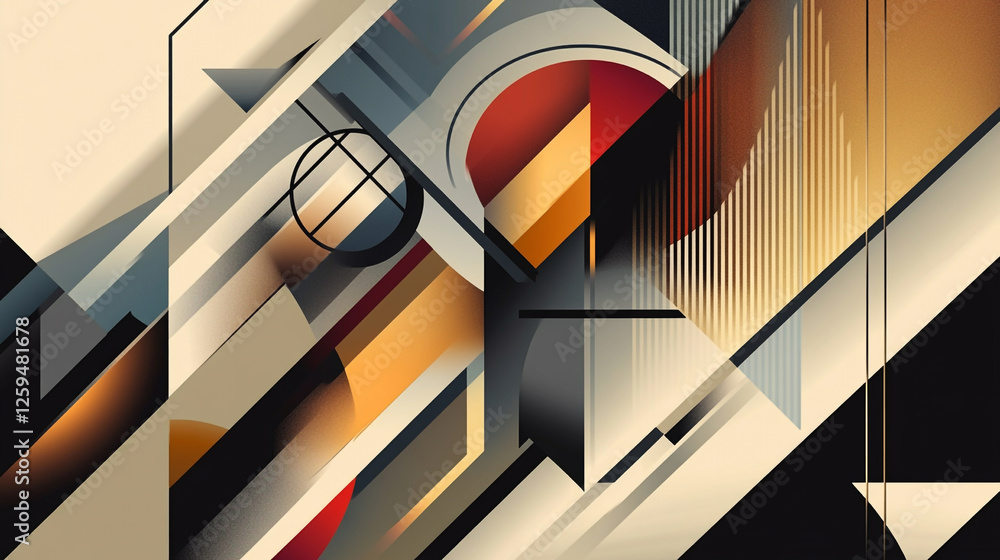 Poster abstract background featuring crystal pattern, geometric poster design with bold primary colors and 