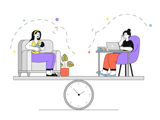 Work-life balance concept with career and motherhood. 