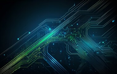 Blue green digital background image, line, texture, banner