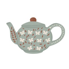 beautiful teapot in grey