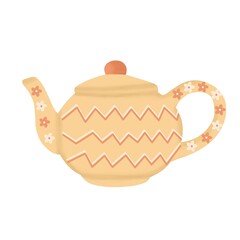 beautiful teapot in peach