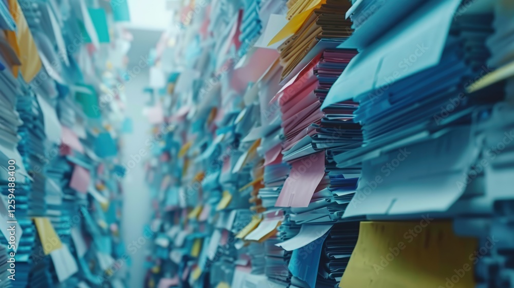 Poster abstract network grid with files and folders, futuristic software interface, digital document manage