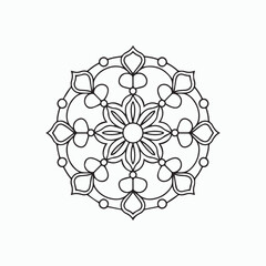 abstract floral mandala art design background. Kid's mandala coloring page 