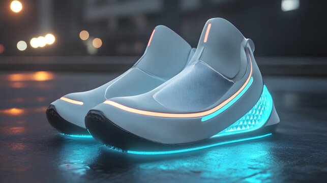 Futuristic Sneakers: Glowing Neon Night Run