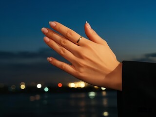 a hand from beautiful woman