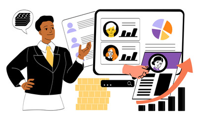 Business recruitment and candidate analysis concept. 