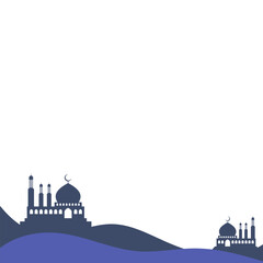 Islamic Mosque Landscape Silhouette Border