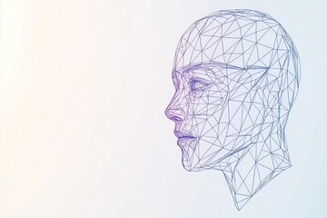 3D face recognition glyph, detailed modern design for biometric security on white backdrop.