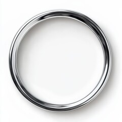 a silver circle on white background , round metal frame	
