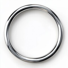 a silver circle on white background , round metal frame	
