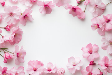 Fototapeta premium イラスト, 春, サクラ, さくら, 桜, 花, 木, サクランボ, 全盛期, ブランチ, とぶ, ピンク, sakura, 自然, フローラル, 日本人, 文科系, 咲く, デザイン, 模様, ベクター, 植える, 日本, 季節, 葉, 美しさ, すごい, サマータイム, フレーム, ウォーターカラー, 美しい, つぼみ, 白, 植物, 開花