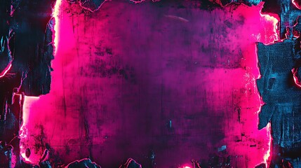Fototapeta premium Glowing neon frame, urban wall, background