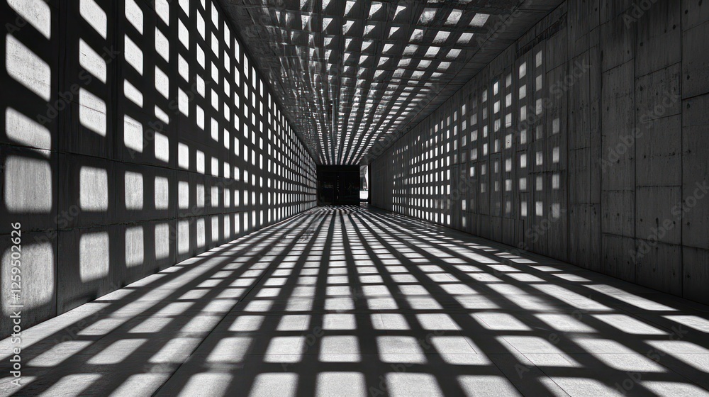 Poster abstract architectural design with striking light and shadow patterns