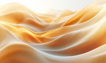 Obraz premium Caramel Smooth Waves Background, Generative AI