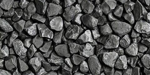 Naklejka premium Premium seamless gravel texture in Japanese dark grey style, perfect for Photoshop patterns. Minimalist, natural, and versatile for designs, backgrounds, and digital art. High-resolution & royalty-fre