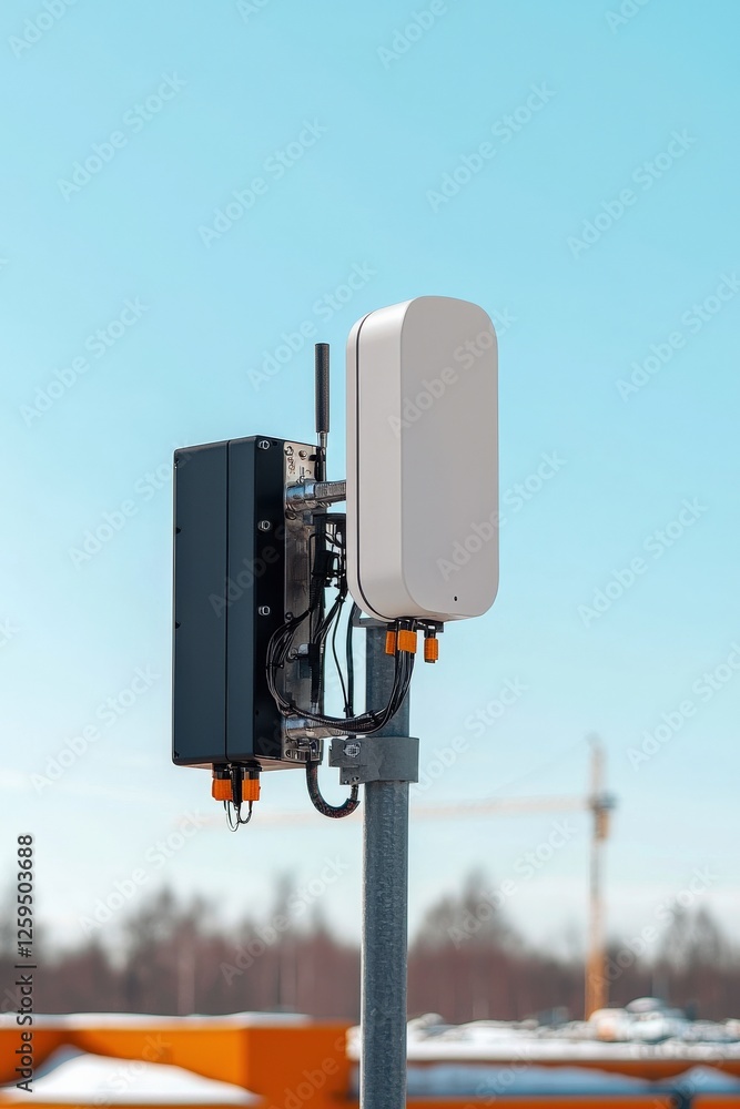Poster a rooftop air quality sensor collecting real-time pm2.5 data.