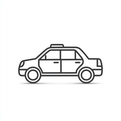 Obraz premium 3D Glyph Line Icon representing a taxi service, symbolizing fast city transport, on solid white background.