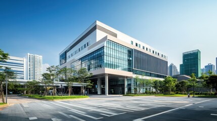 Modern architecture showcasing a contemporary office building design