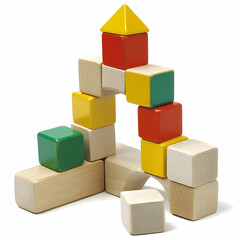 Obraz premium Colorful wooden blocks castle toy