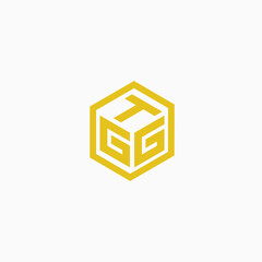 Letter Logo TGG, Hexa logo fully editable vector template