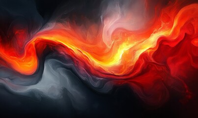 Abstract background with dynamic fire and smoke effects. Featuring vibrant reds, oranges, and blacks. Ideal for dramatic design themes.