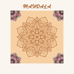attractive and simple mandala design for coloring book