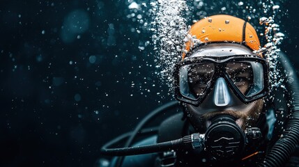 Underwater diving adventure ocean depths action marine environment close-up exploration aquatic life