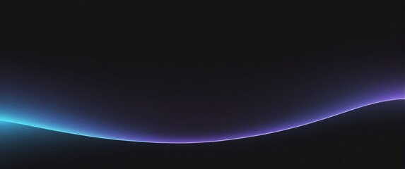 Abstract digital art with glowing curved lines in blue and purple gradient on dark background, creating depth and movement.