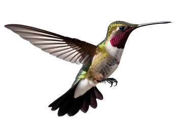 Fototapeta premium Ruby throated Hummingbird isolated on transparent background