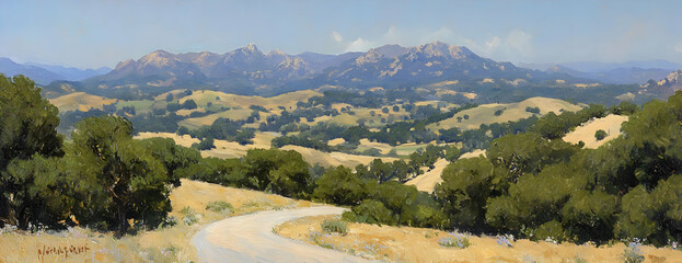 Mountain road summer vista