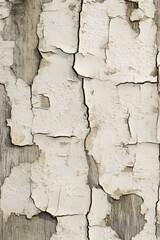 Obraz premium Decayed White Paint Texture on Wood Surface Showing Age and Weathering Effect
