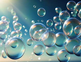 Naklejka premium Generated image 公園に浮かぶシャボン玉