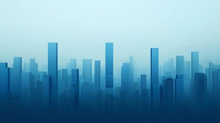 Obraz premium A serene blue skyline silhouette.