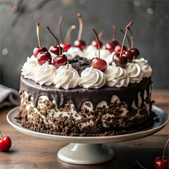 Scrumptious Black Forest Cake with Cherries