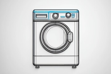 3D clothes dryer icon for laundry use against a white canvas.