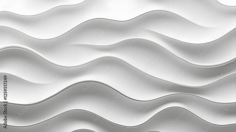 Aufkleber white abstract background with curved lines. 3d rendering, 3d illustration. generated by ai