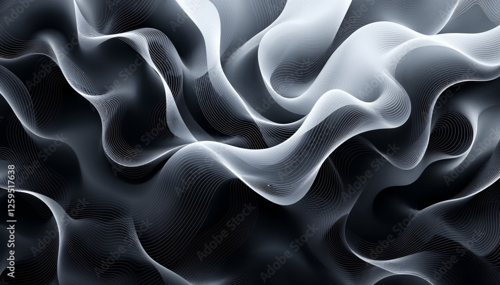 Poster abstract flowing lines with gradient lighting modern background
