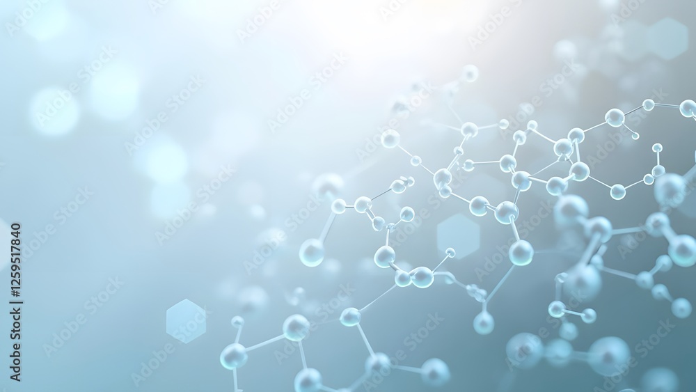 Poster molecular structure background. science and medical background. 3d rendering. generated by ai