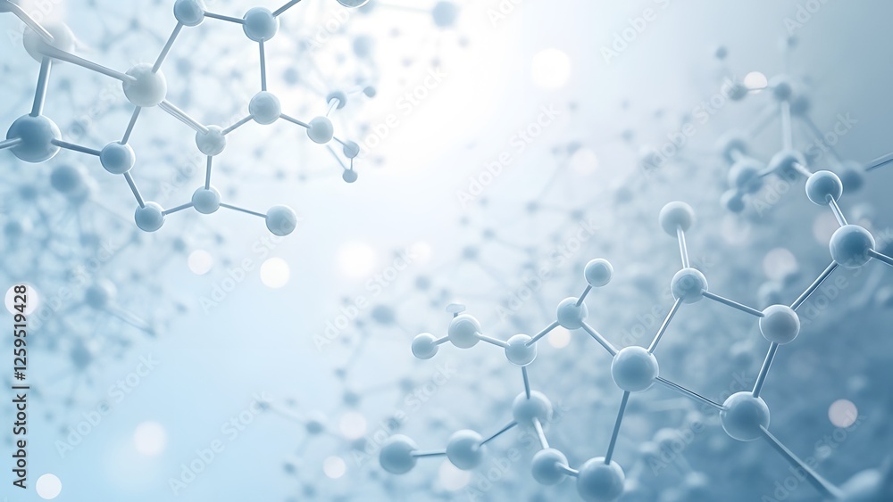 Poster molecular structure background. science and medical background. 3d rendering. generated by ai
