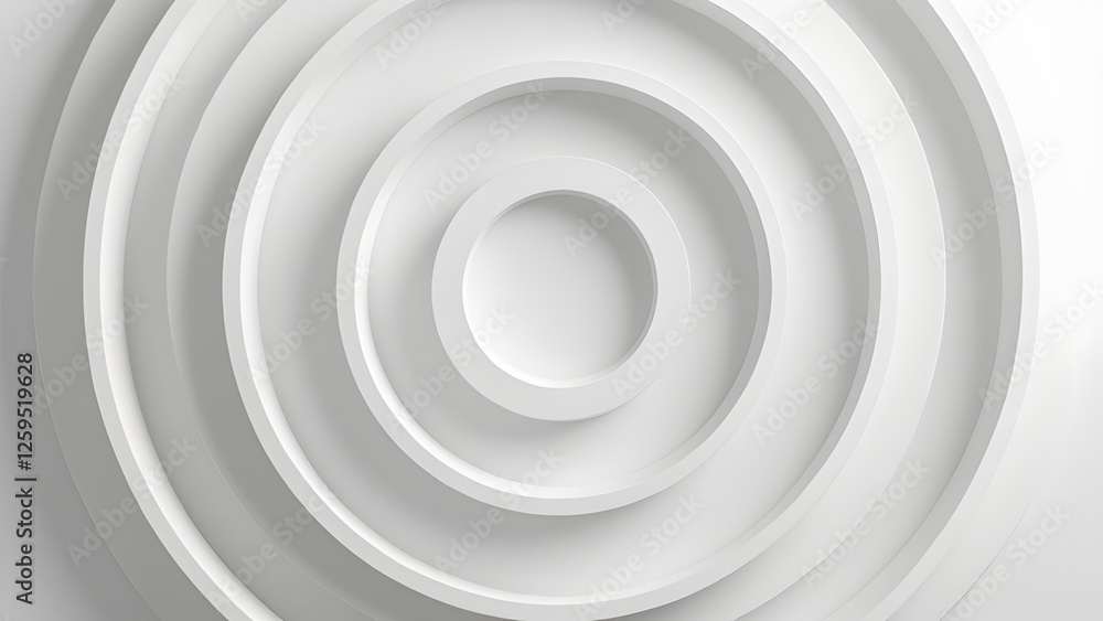 Poster abstract white circular background. 3d rendering illustration. generated by ai