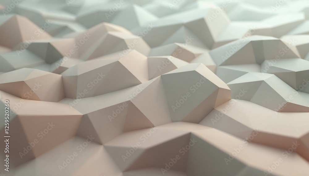Poster abstract geometric surface with pastel color gradient and soft lighting