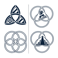 Abstract Geometric Shape Logo Set .