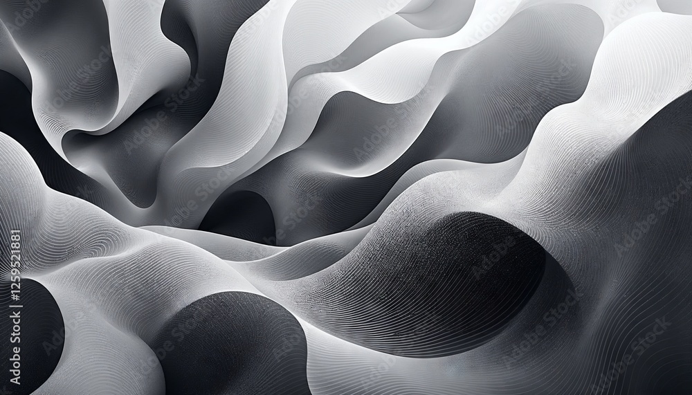 Poster abstract monochromatic waveforms elegant background or backdrop art