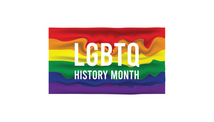 February is LGBTQ History month. Vector template Design for banner, greeting card, poster, prints, social media post ,flyer , T shirt with background.