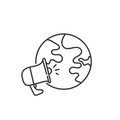 doodle cartoon globe and megaphone icon illustration