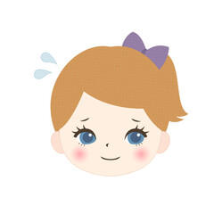 困っている女の子の顔