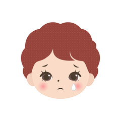 泣いている男の子の顔