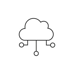 Outline style design cloud connection icon vector illustration. Isolated on the white background