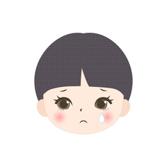 泣いている男の子の顔